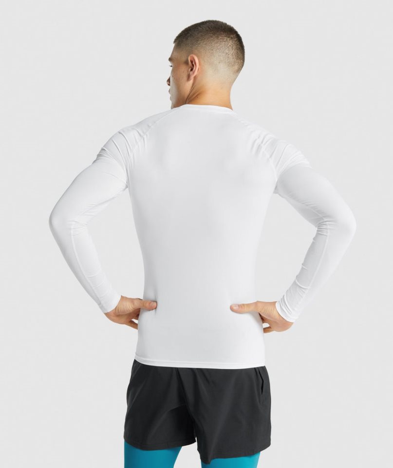 Koszulki Gymshark Element Baselayer Long Sleeve Męskie Białe | PL 014NXV